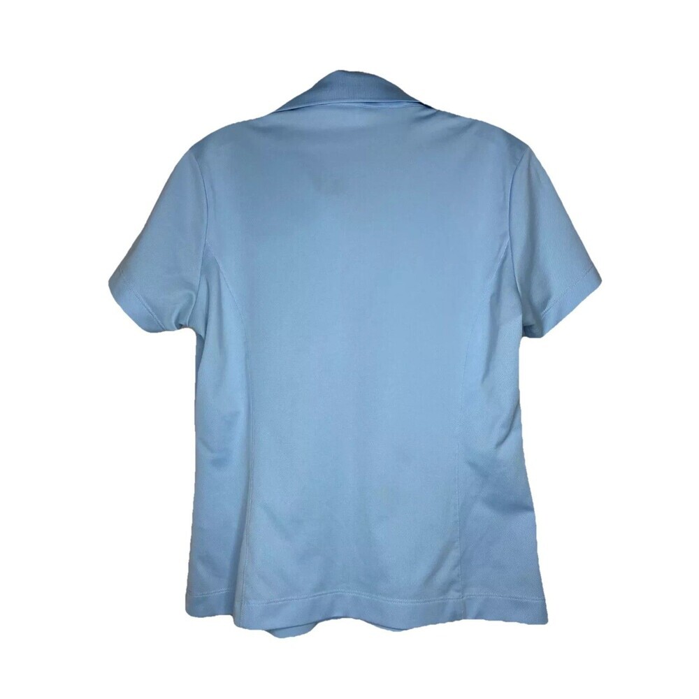 Nike Golf Top Women Medium Polo Light Blue Drifit Collared Short Sleeve FLAW - Picture 6 of 7